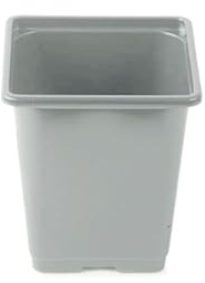 9cm Square Plastic Plant Pots - Grey (100)