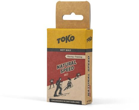 TOKO Natural Performance Wax - Heißwachs für Ski & Snowboard - Biologisch abbaubar PFC-frei Schweizer Technologie - 40 Gramm Rot - Racing & Training