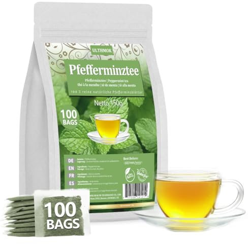 Menta | Infusión de Menta | Té de Hierbas | Menta 100% natural, sin cafeína ni aditivos (100 bolsas)
