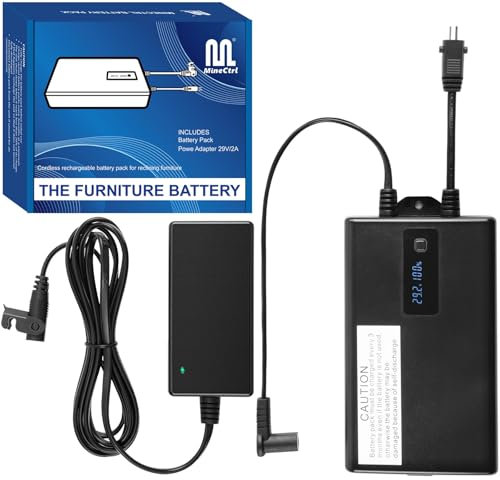 Universal Battery Pack for Reclining Furniture with LCD Display, ZBPOWER 2200mAh Wireless Rechargeable Battery Pack Model BS-2A for Power Recliner, Power Sofa, Sectional, and Lift Chair