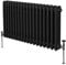 Traditional 3 Column Radiator 600mm x 832mm Modern Central Heating Heater Matt Black Carbon Steel Horizontal Wall Mounted Kitchen Living Room Bathroom Cleaning Brush Fixing Kit & Brackets