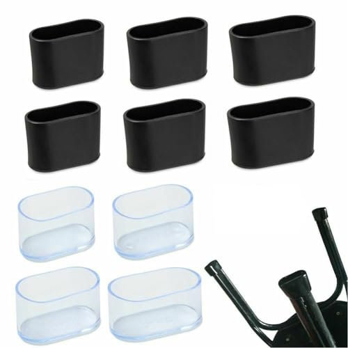 Ovale Stuhlbeinkappen, Bodenschutz, PVC, Möbelpolster, Tischfüße, rutschfest, Bodenschutz für Hartholzböden, Stuhlfüße, Polster (schwarz, 20 x 40 mm), 10 Stück