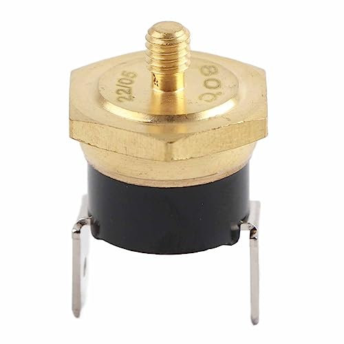 5 Pezzi Termostato KSD301, Termostato in Rame 250V Bimetallico Normalmente Chiuso M4 Interruttore Termico a Disco a Scatto(80 ℃)