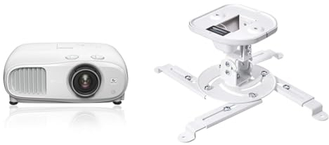 Epson EH-TW7000 4K Pro-UHD 3LCD-Beamer & Amazon Basics - Neigbare Projektor-Halterung für die Decke/Wand, Traglast: 15 kg, Weiß