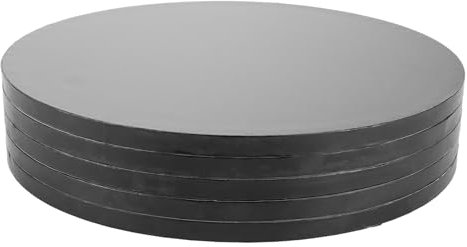 SHUESS 5X Cakeboard 30 cm Rund Schwarz 12 mm Dick - Stabile Tortenunterlage Rund 30 cm, Kuchenplatte aus Pappe - Wasserfeste Tortenplatte Pappe für Kuchen Dessert Tortenteller wiederverwendbar