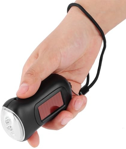 Linterna de Emergencia de Manivela, Linterna Solar Recargable LED Generador de Emergencia Linternas de Dinamo para Camping al Aire Libre Senderismo