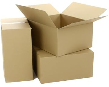 WePack 100 Stück Faltkarton 350x250x200 mm Aussenmass Versandkarton E-commerce Karton 1-Wellig 400G Braun Kartonage Verpackung Postkarton Versandschachtel Paket Päckchen