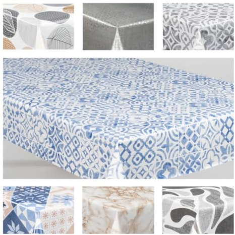 laro Wachstuch-Tischdecke Wachstischdecke Gartentischdecke, Muster:Kacheln Mosaik, Größe:90x100