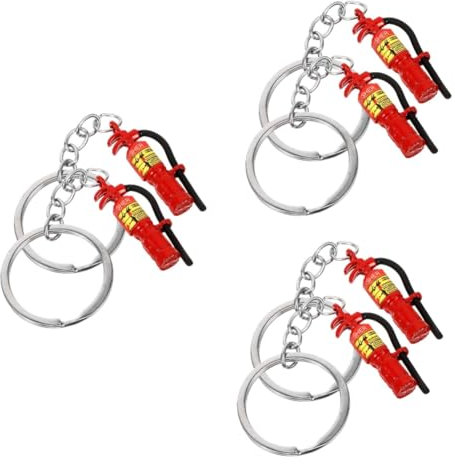 Warmhm 6 Stk Feuerwehrmann- Feuerlöscher Schlüsselanhänger feuerwehrmann feuerwehrmann schultasche schlüsselanhänger dekoration zarter Schlüsselanhänger