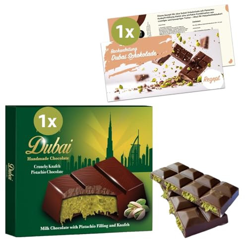  Chocolat de Dubaï - à la pistache & Kadayif selon la recette originale - 100 gr de chocolat au lait