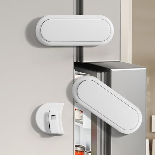 OWill Blocca Cassetti Per Bambini, 8 Pezzi Chiudi Cassetti Bambini per Armadietto, Cassetto, Armadio, Mobilia, Frigorifero, Bianca Chiusura Cassetti per Bambini con Adesivo Nessun Trapano Necessario