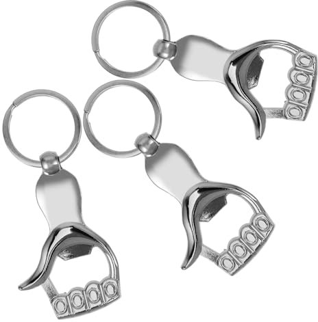 WRITWAA 3 Pièces Décapsuleur En Forme De Main Porte-clés Décoratif Outil Pratique Pour Ouvrir Bouteilles De Bière