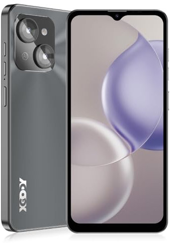 Xgody SIM Free Unlocked Mobile Phone Mate 70, 12GB+128GB/1TB Extension, 6.5 HD+ Display, Android 14 Smartphone, 5500mAh QC, Octa-core, 24MP+8MP Camera, 4G Dual SIM, Face ID, OTG (Black)
