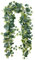 OSQI 2 Stück Eukalyptus Girlande Grün, Künstliche Girlande Pflanze 1,8m Hängend Grüne Blätter Deko mit Weiße Blumen Silberdollar Eukalyptusranke für Hintergrund Hochzeit Blumengirlande (2)