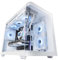 Mars Gaming MC-FUSIONM, Boîtier Gaming Micro-ATX, Fenêtre Latérale et Façade Verre Trempé Courbé Continu, Mini-Tour PC Double Chambre, Support Refroidissement Liquide, Espace Interne Optimisé, Blanc