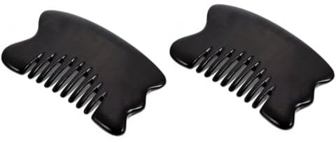 Ipetboom 2stücke Ox Horn Massagekamm Ergonomisches Massagewerkzeug Für Körper Und Kopf Praktisches Kratzbrett Durchblutung Und Entspannung Für Ganzheitliche Massageanwendungen