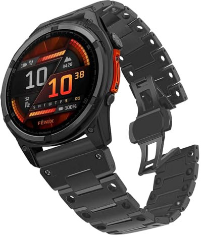 TRUMiRR Ersatz für Fenix 8 47mm / E / 7/6 Pro / 5 Plus Titan Armband, 22mm Titan Metall Uhrenarmband Quick Fit Armband Kompatibel mit Garmin Instinct 2 E 3 Solar 45mm /Forerunner 965 /Epix Pro 47mm