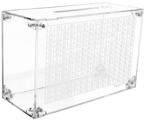 Digital Bank with Counter, Transparent Money Saving Jar, Coin Collection Pot Designed to Accommodate Various Coin Sizes and Paper Bills, for Kids and Adults 9.13x3.74 in