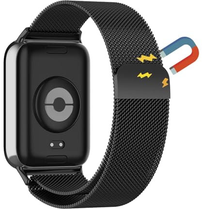 KoGiio Metallo Cinturino compatibile con Xiaomi Smart Band 9 Pro/Xiaomi Redmi Watch 5/Watch 4/Xiaomi Mi Band 9 Pro/Smart Band 8 Pro, magnetico e traspirante, cinturino di ricambio in acciaioinox
