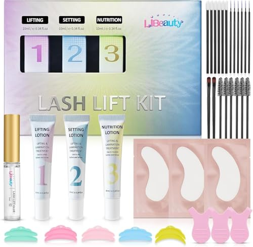 Libeauty Lash Lift Kit, Brow Lamination & Eyelash Perming Kit, Smooth-Flow Tube Design Beginner Friendly, Effective Salon Curl Results and Lasted Up 1 Month