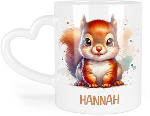 Kiddle-Design Kindertasse mit Namen Personalisiert, Personalisierte Tasse Kinder mit Waschbär, Namenstasse Waschbärtasse, Kinderbecher als Geschenk zur Taufe, Geburt Weihnachten - Emaille Tasse