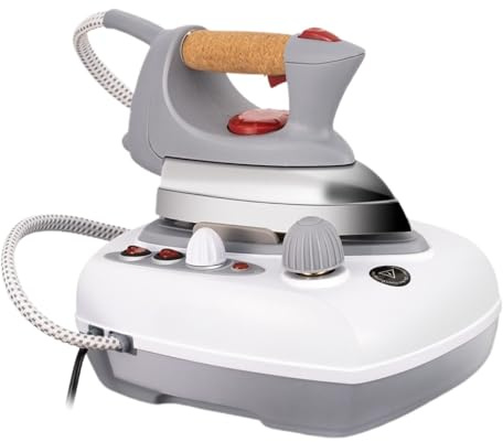 Professional Steam Iron with Ceramic Plate, Anti-Drip Function, Water Spray, 30 cm x 20 cm, White