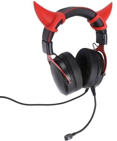 POENVFPO RGB Gaming Headset, Wired Headset with Microphone, Clear Sound and Noise Reduction for Gamers (Black Red)