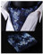 HISDERN Krawattenschal Herren Marineblau Seide Hochzeit Elegant Ascot Krawatte und Einstecktuch Set Florale Halstuch mit Taschentuch für Männer