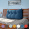 VERCART Keilkissen Bett Großes Rückenkissen Bett Kopfteil Bequemes Lesekissen für Bett und Sofa 2 in 1 Rückenlehne und Kopfkissen Couchkissen Langes XXL Lendenkissen Leinen 100cm Blau