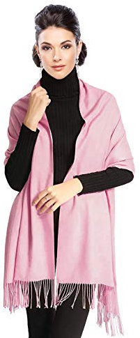 Moschen-Bayern Pashmina Stola Damen für Abendkleid Kaschmirstola Kaschmir Schal Umhang Paschmina - Hellrosa