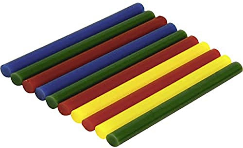 Rolson 61212 Mini Colour Glue Sticks, Multi-Colour, Set of 10 Pieces