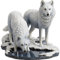 Veronese Design Lisa Parker Winter-Krieger - Zwei Wölfe Skulptur