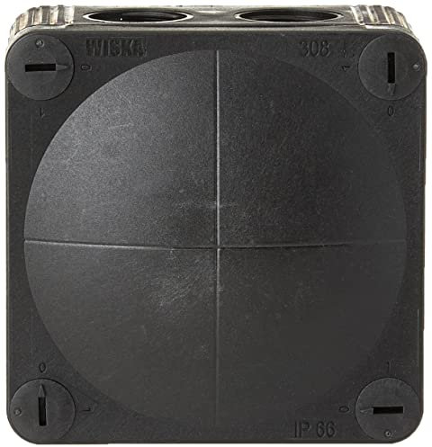 WISKA 308 Combi 85 X 85 X 51MM Outdoor Cameras Junction Box Waterproof IP66 - Black