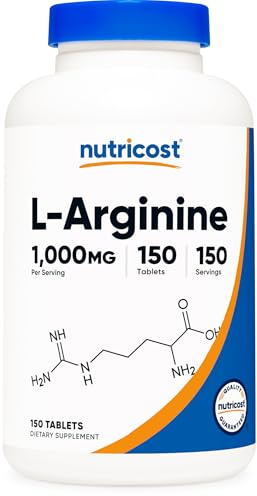 Nutricost L-Arginine 1000mg, Amino Acid Tablets (150 Tablets)