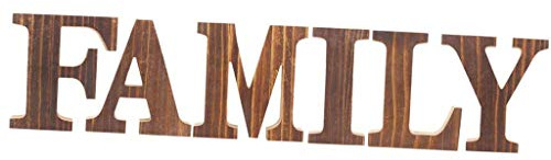 Tubayia Holz Family Buchstaben Alphabet Handwerk DIY Dekoration Wohnkultur Tischdeko (Naturholz)