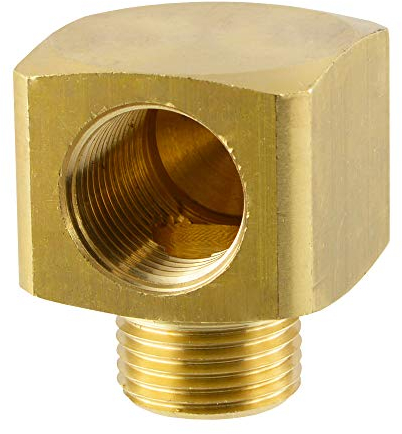 Fittingteile - 90° Winkel Innen-Außengewinde Messing-/vernickelt Aluminium Druckluft Wasser Fittinge (Werkstoff: Messing - Gewindegröße: M5)