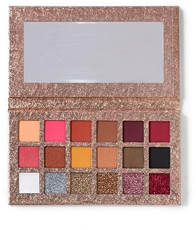 Rose Gold Eyeshadow palette - 18 colour matte shimmer and glitter Eyeshadow Palette- Eyeshadow Palette- Gifts for Her- Make-Up Palette- Eye-Kit with Mirror