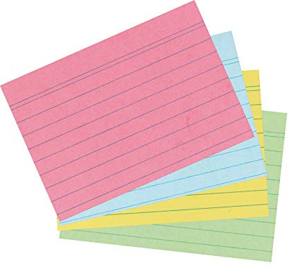 Herlitz 10836211 Karteikarte (A6, liniert) 600 Stück grün/gelb/rot/blau
