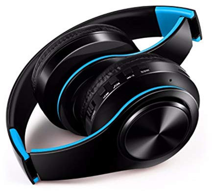 Auriculares inalámbricos plegables para Samsung Galaxy A51 Smartphone Bluetooth Botones Regulables Sonido Universal (Azul)