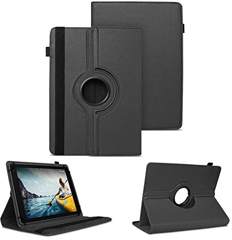 NAUC Tablet Hülle kompatibel für Medion Lifetab E10814 E10802 Tasche Schutzhülle Schutztasche Cover Schutz Case 360 Drehbar, Farben:Schwarz