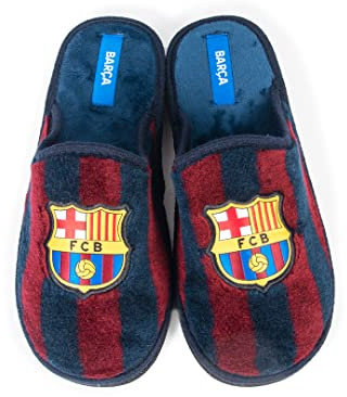 MARPEN SLIPPERS, Offizielle FC Barcelona Fußball Winter Hausschuhe mit flexibler Sohle Unisex für Herren oder Damen, Blaugrana Offene, Größe 45
