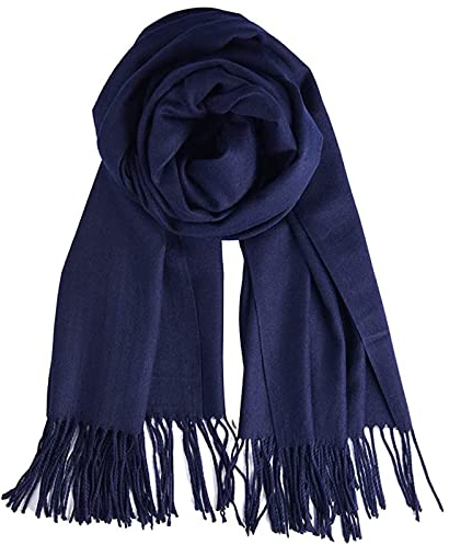 YELYAN Damen Kaschmir Schal Winter Feinstrick Halstücher Stolen Umschlagtücher Schal Warmes Halstuch n-bLue