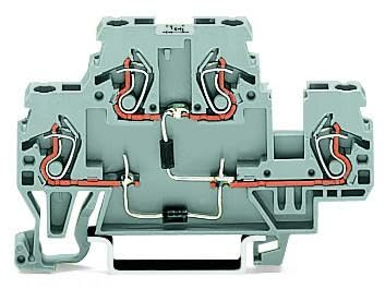 WAGO 870-541/281-492 Doppelstock-Diodenklemme 5mm Zugfeder Belegung: L Grau 50St.