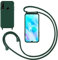 GoodcAcy Handykette Handyhülle für Huawei P30 lite,Smartphone Necklace Hülle mit Band Schutzhülle mit Kette zum umhängen Halskette Flüssig Silikon Case für Huawei P30 lite,Grün
