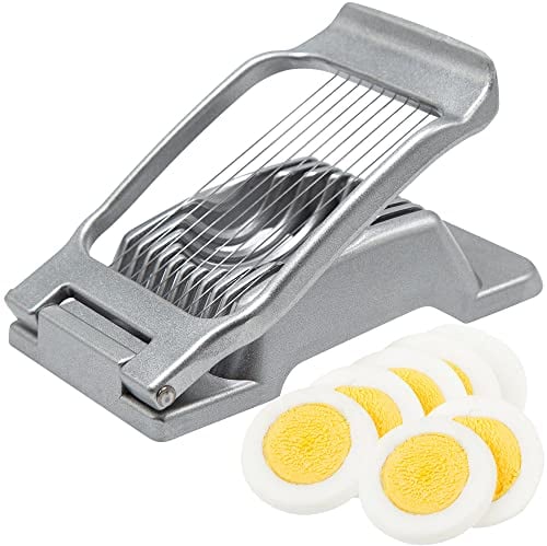 Thimmamma Egg Cutter, Professional Egg Separator, Stainless Steel Blades, Aluminium Body, Silver, Dishwasher Safe, Round and Oval Eggs, Silit Grid