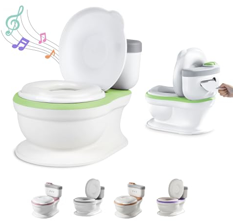 Pot Bébé Toilette Musical Pour Apprentissage De La Propreté - Toilette Bebe & Enfant - Confortable Anti Dérapant Avec Bruit De Chasse & Musique - Pot Amovible - Rehausseur Toilette Reducteur Toilette