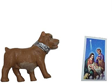 BLUSUPERSHOP Terracotta Hund 4 cm lang für Pastori 7 10 cm Krippe, Grauer Armeno Empfänger Santino Geburt