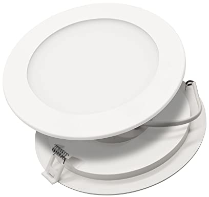 max K O M F O R T - 6er SET LED Panel 12W rund weiß neutralweiß flach ultraslim Strahler Einbau Spot Deckenleuchte MBY-12W