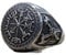 MINANH Double Axe Rings, Cool Viking Compass Pirate Ring, Valknut Odin Symbol Jewelry for Boys Men - Durable Stainless Steel with Nordic Antique and Vintage Design, Stainless Steel, No Gemstone