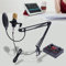 KenSyuInt BM800 - Microfono a condensatore, con scheda audio V8s, microfono a condensatore, supporto microfono regolabile, 16 effetti sonori, nero